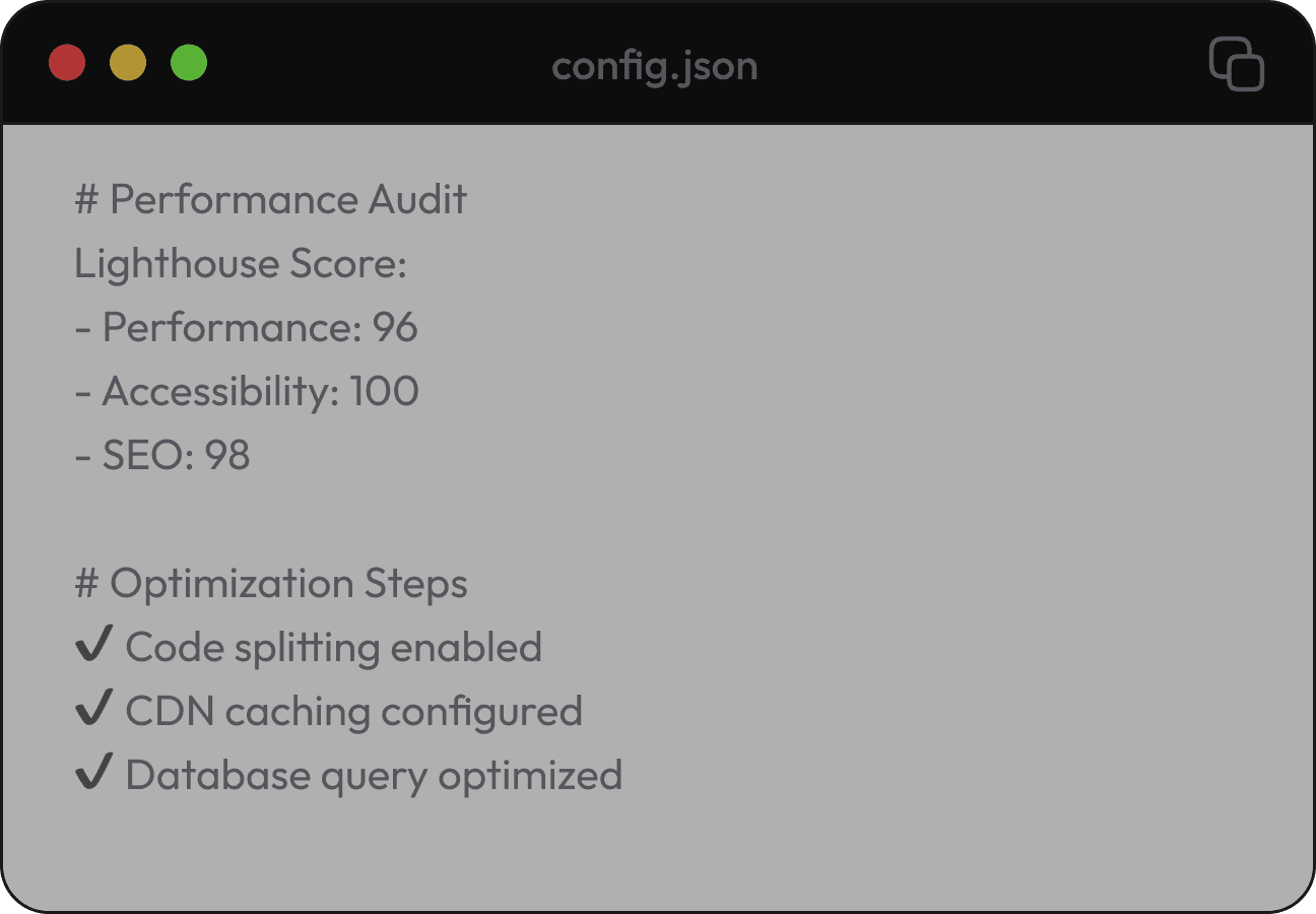 Performance & Scalability Optimization